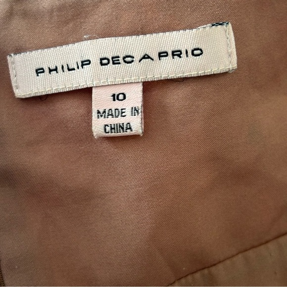 Philip Decaprio Designer Floral Maxi Halter Cotton Dress in Red and Tan Size 10 - Picture 8 of 11